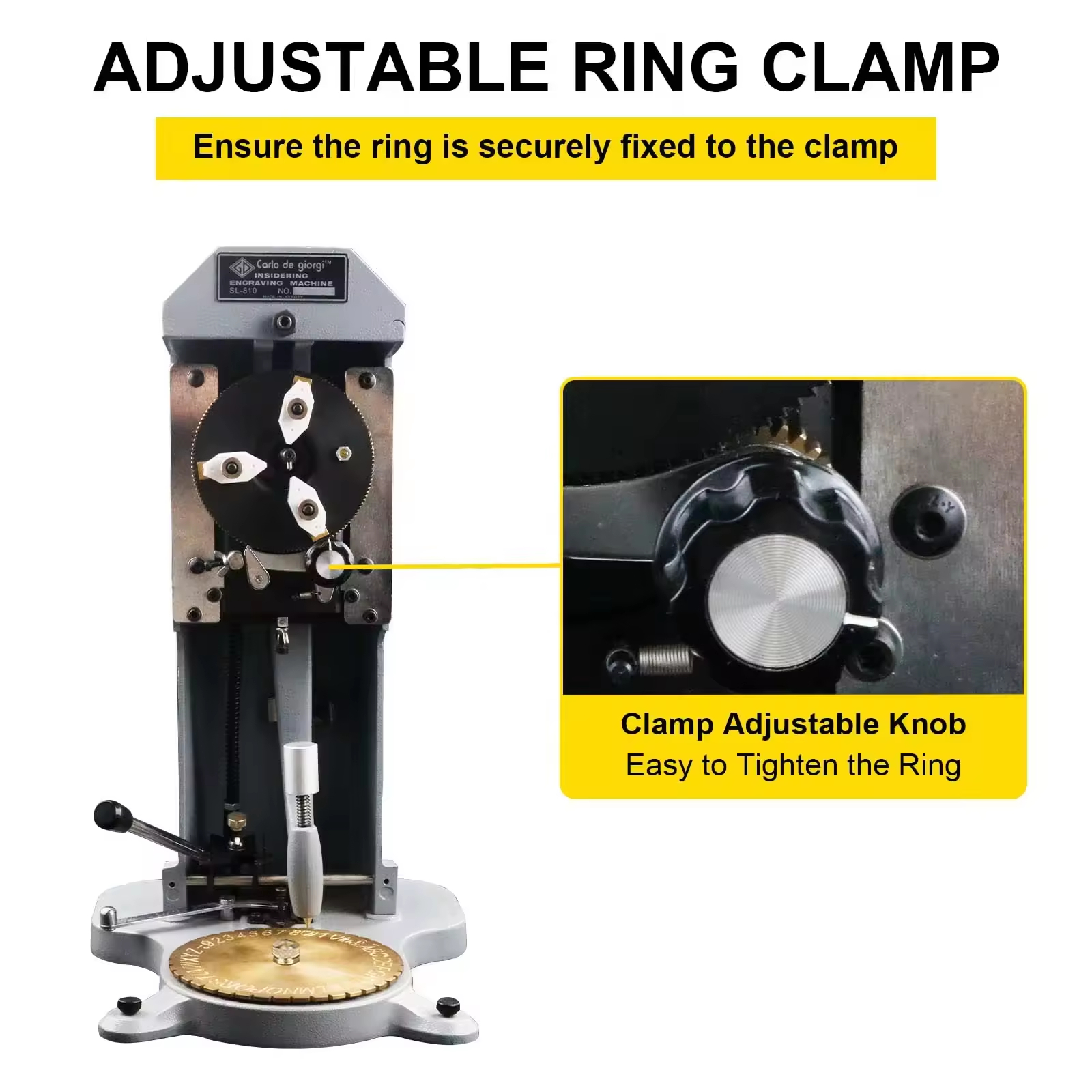 Jewelry Inside Ring Engraver Machine Dual-Sided 26 Alphabet & 9 Number Disc Gold/Silver/Platinum Rings 